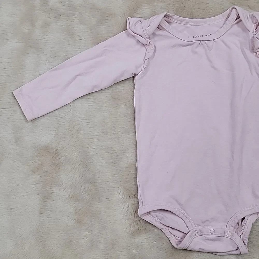LOULOU LOLLIPOP PINK LONG-SLEEVE BODYSUIT, SIZE 6-12 MONTHS